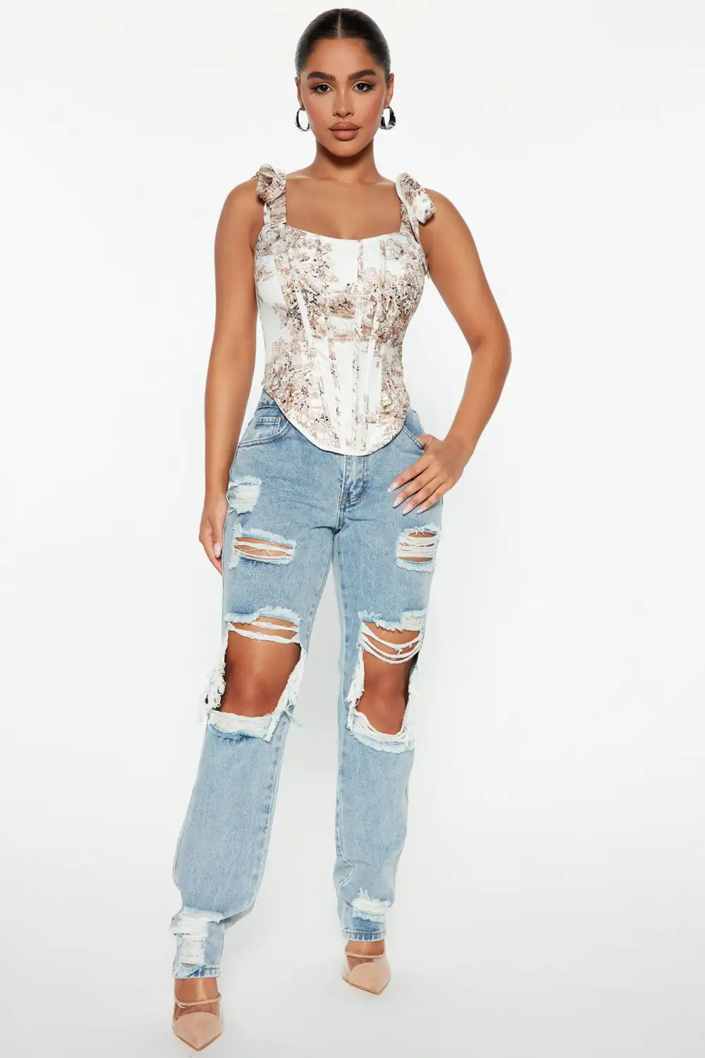 Something Special Corset Top - Ivory/combo