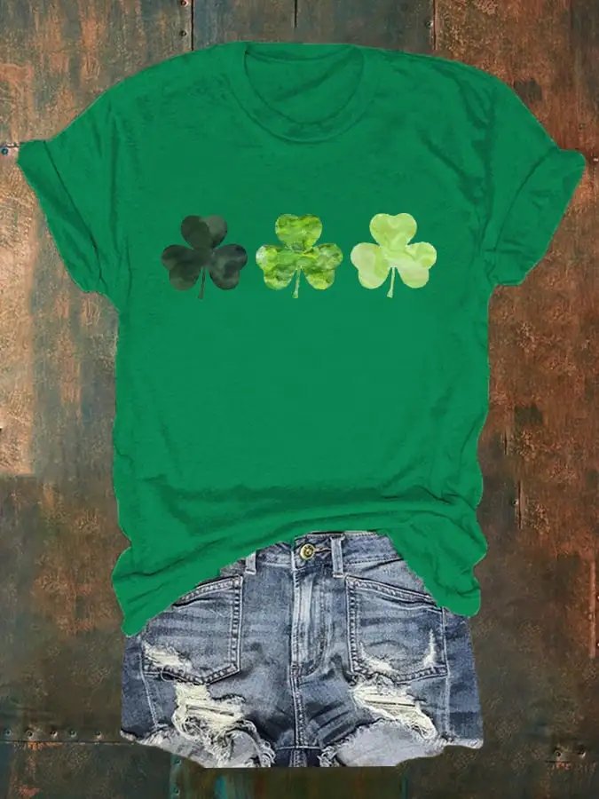 Women's St. Patrick's Day Let The Shenanigans Begin Lucky Shamrock Casual Tee