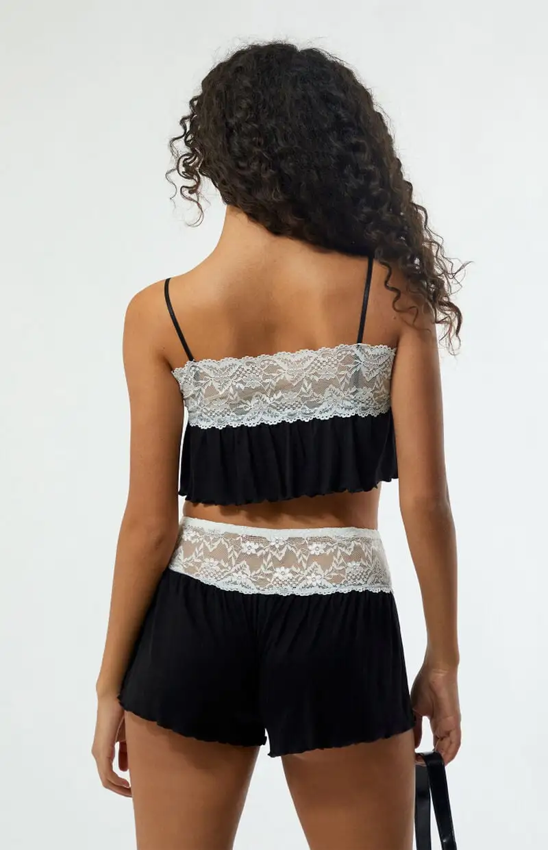 Est. PAC 1980 Lace Trim Lounge Shorts