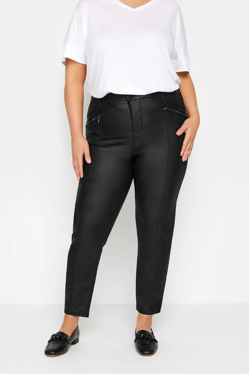 Evans Black Faux Leather Jeans