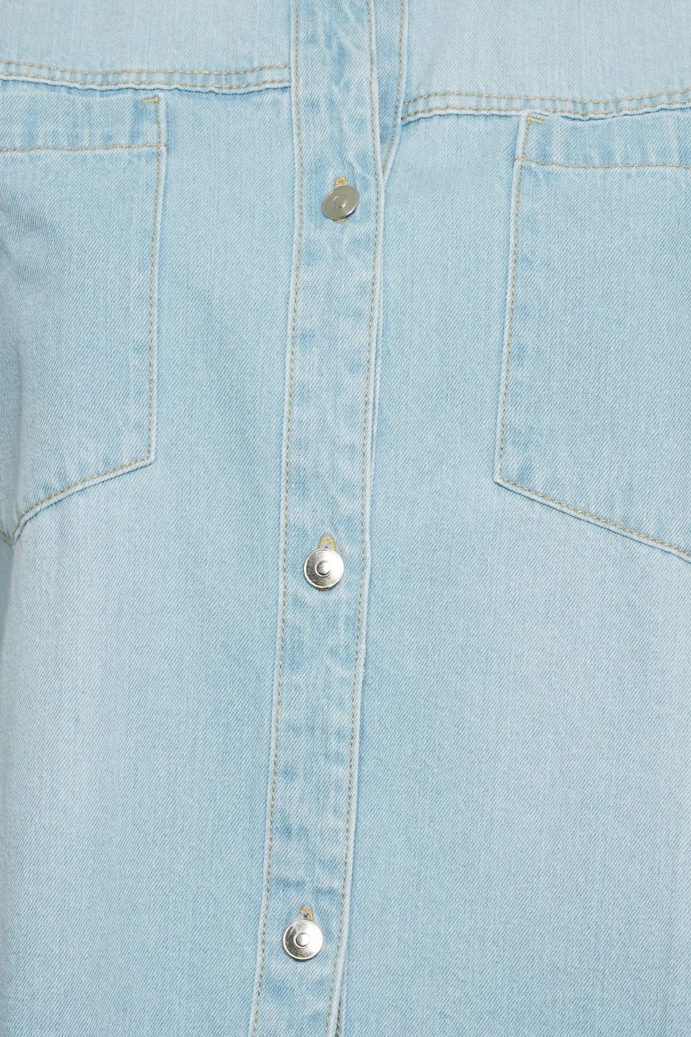 YOURS Curve Light Blue Denim Western Style Shacket