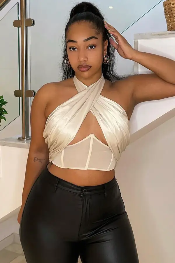 Sleekin' Out Satin Corset Top - Champagne