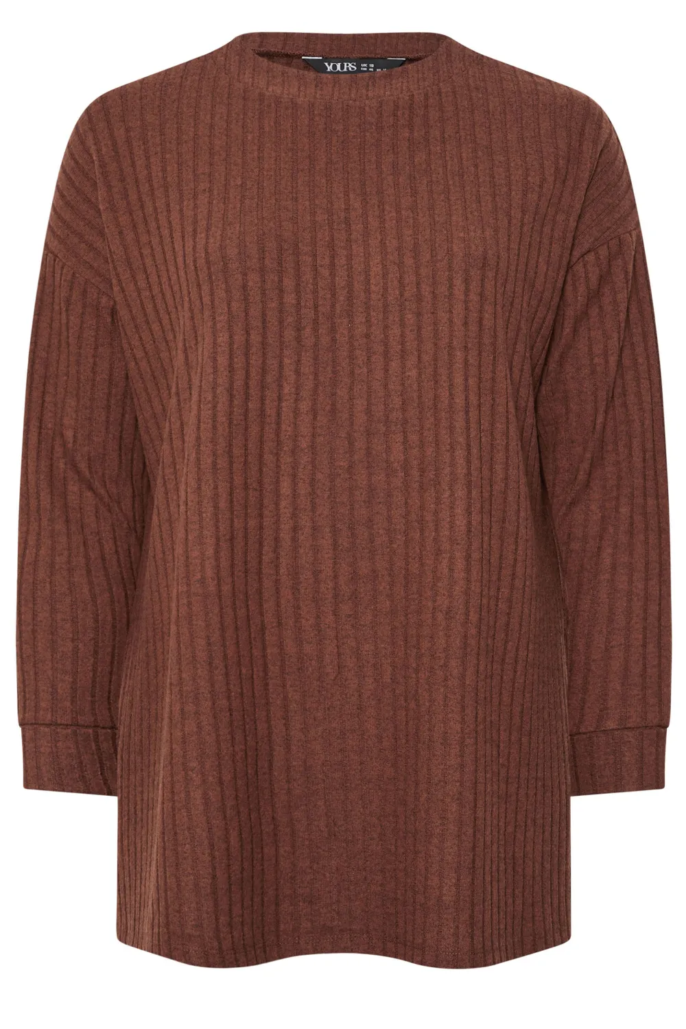 YOURS Curve Rust Orange Side Split High Neck Jumper
