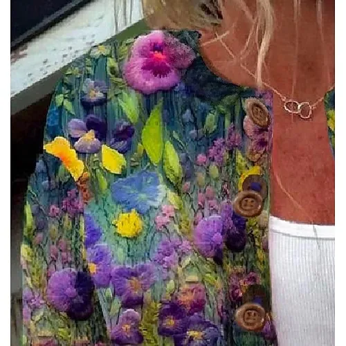 Women's Sweater Daily Graphic Crew Neck Print Long Sleeve Regular Tops Knit Weekend Pink Khaki Fall Winter