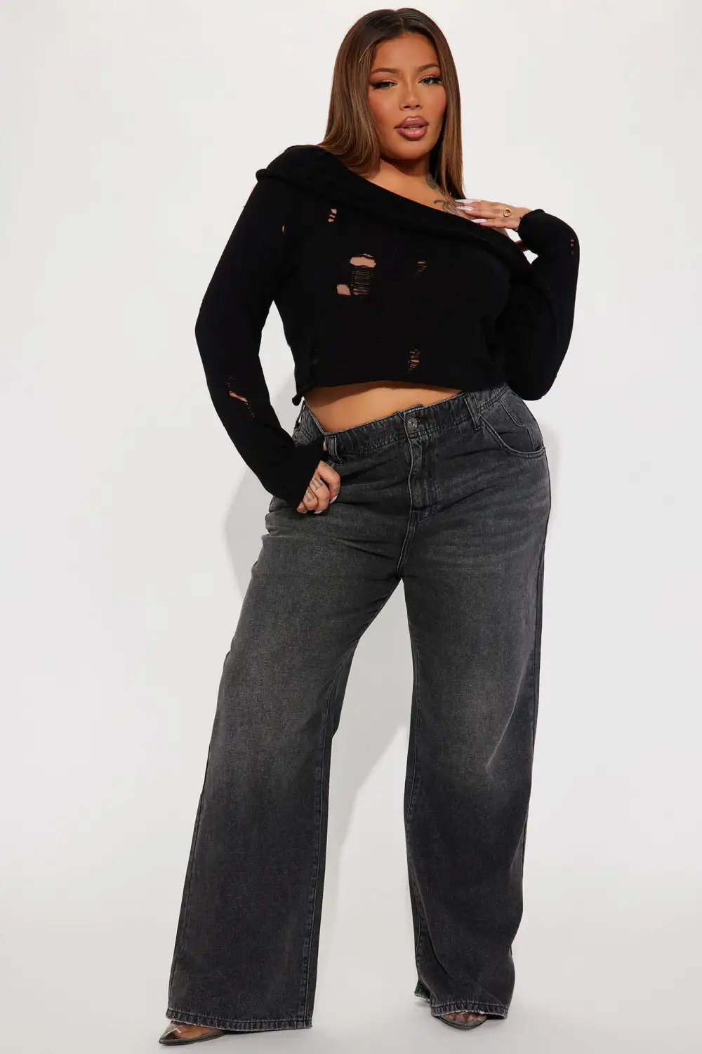 Solaria Sweater Top - Black