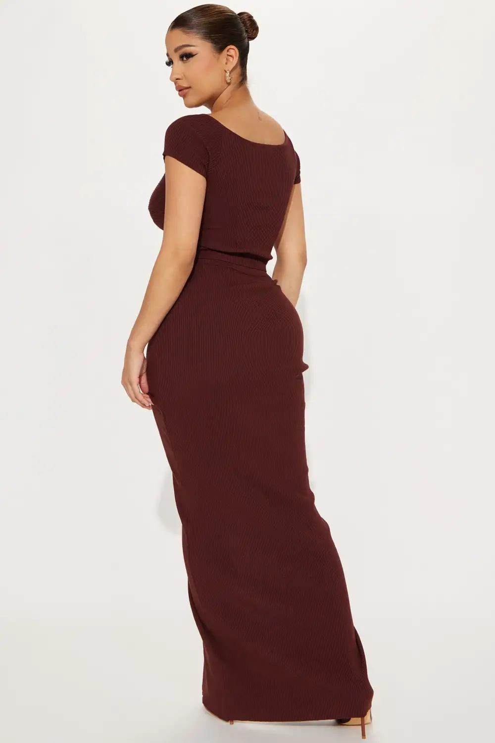 Out Of Habit Skirt Set - Brown