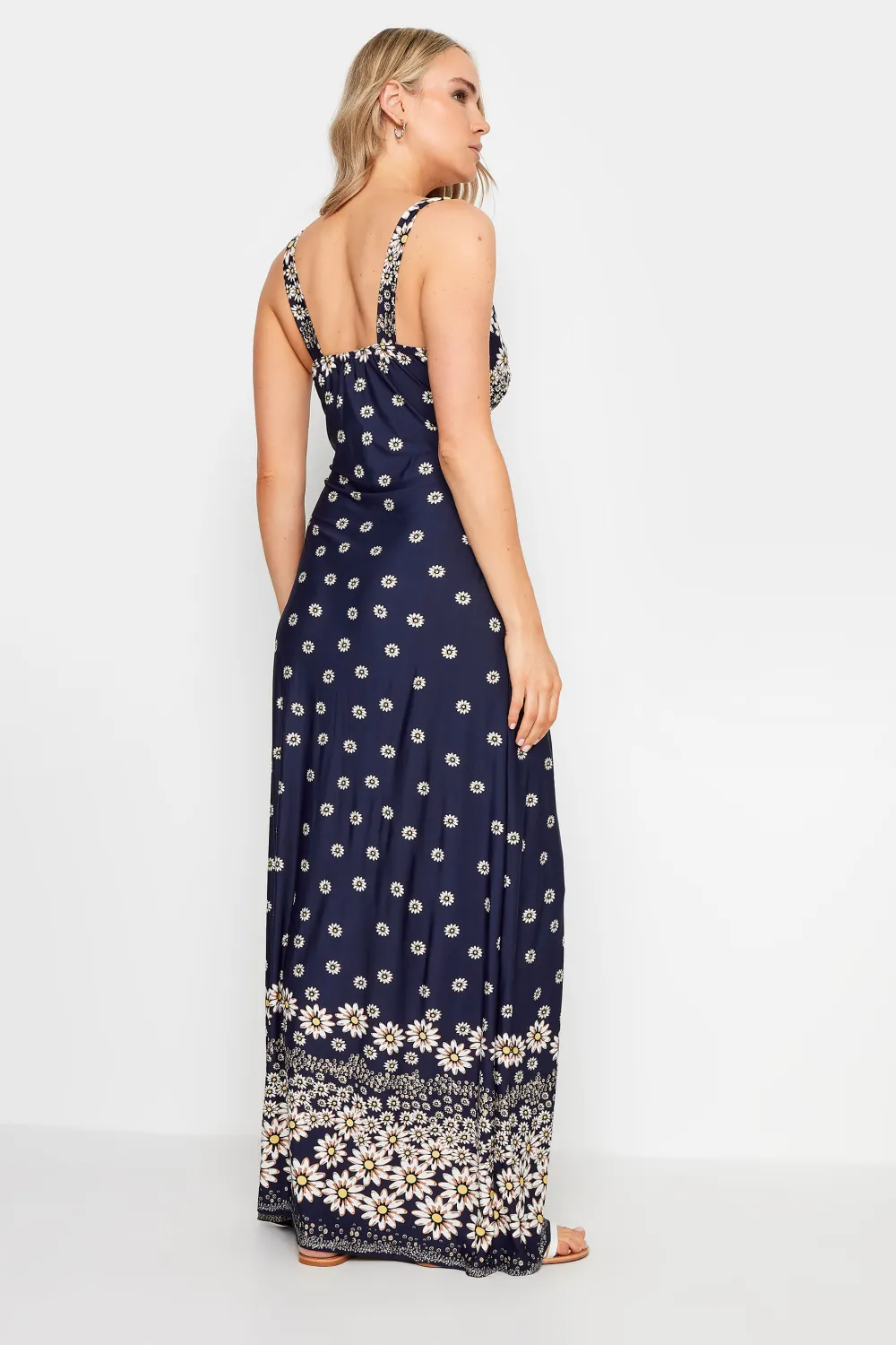 LTS Tall Black Floral Print V-Neck Sleeveless Maxi Dress