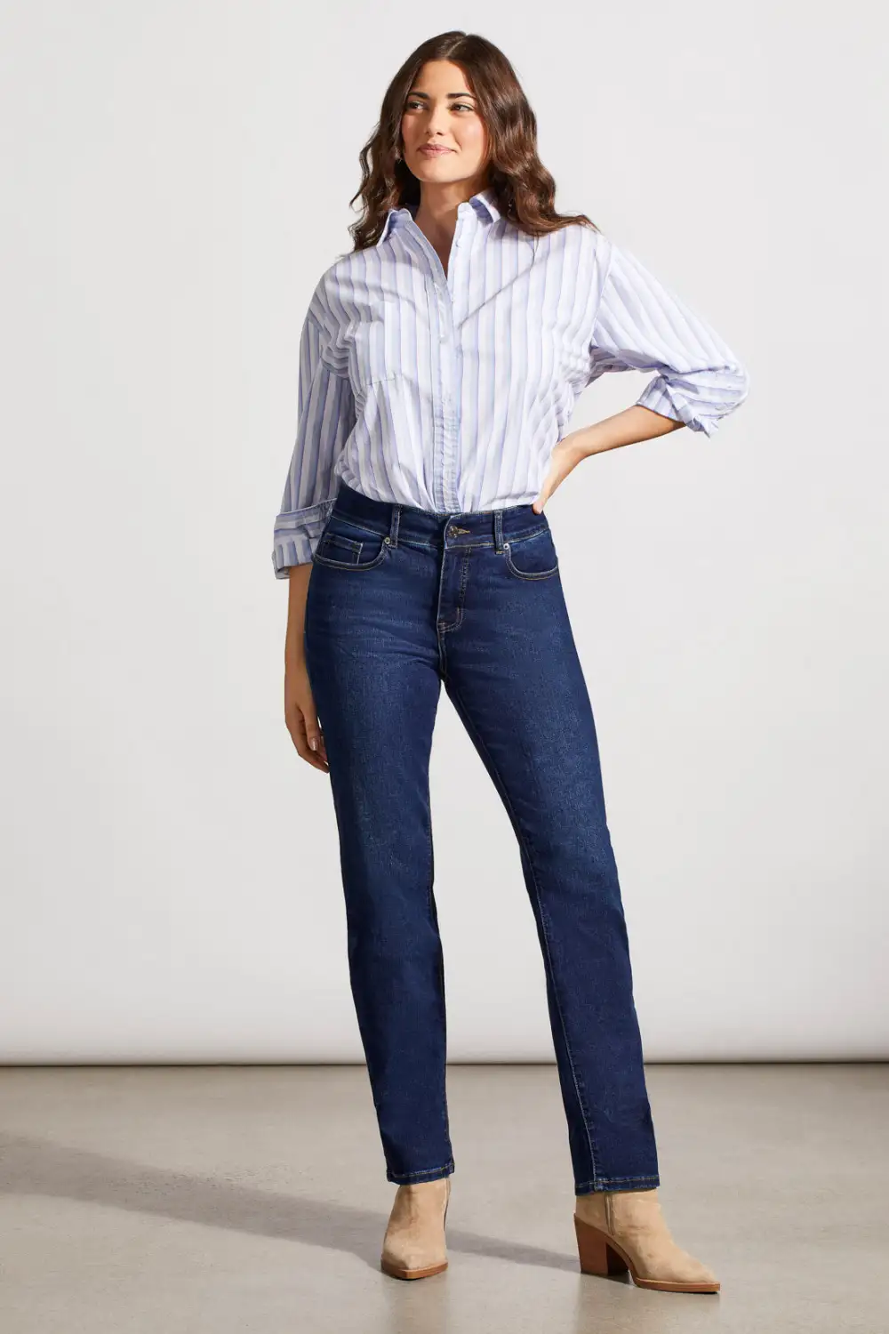 Petite  Sophia Curvy Straight Leg Jeans-Deepocean