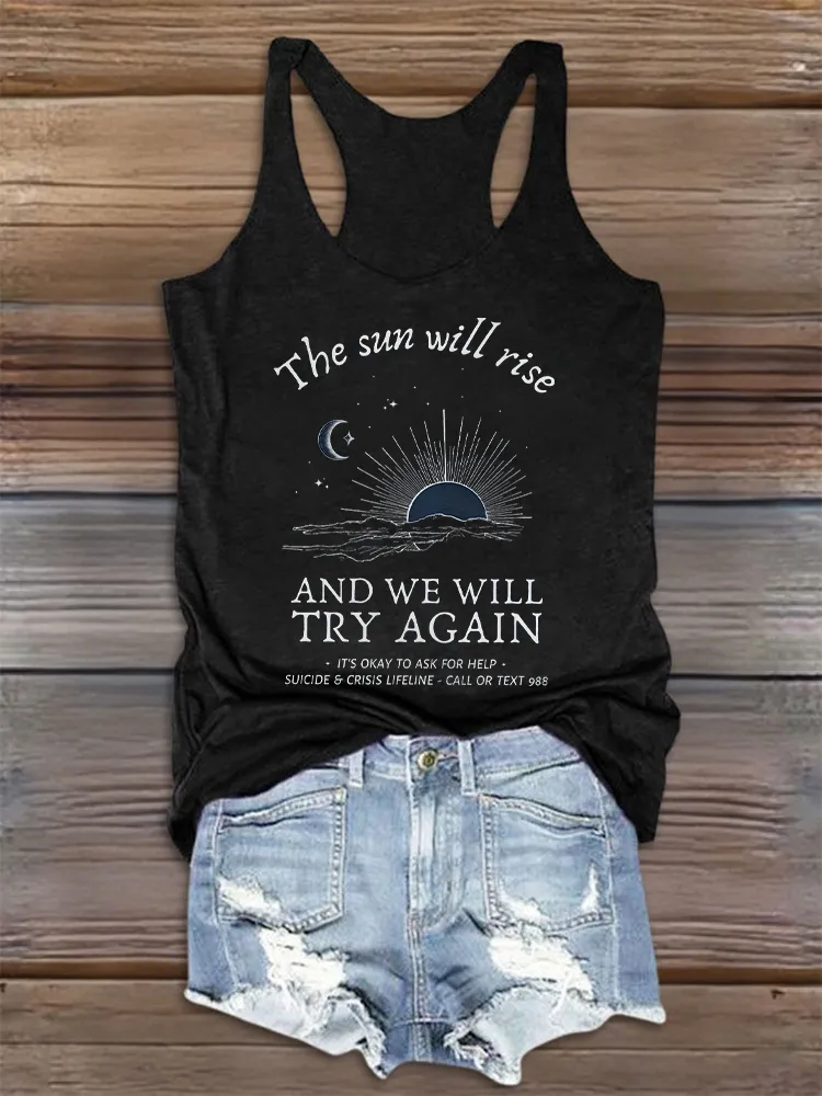 Women'S Mental Health Round-Neck Sleeveless Vest  Prints