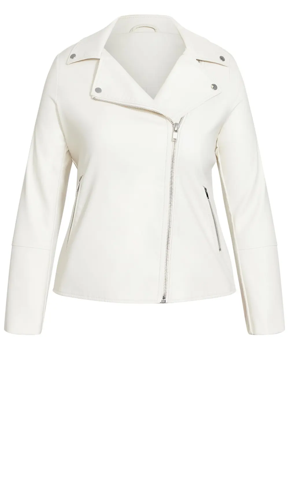 Evans White Faux Leather Jacket