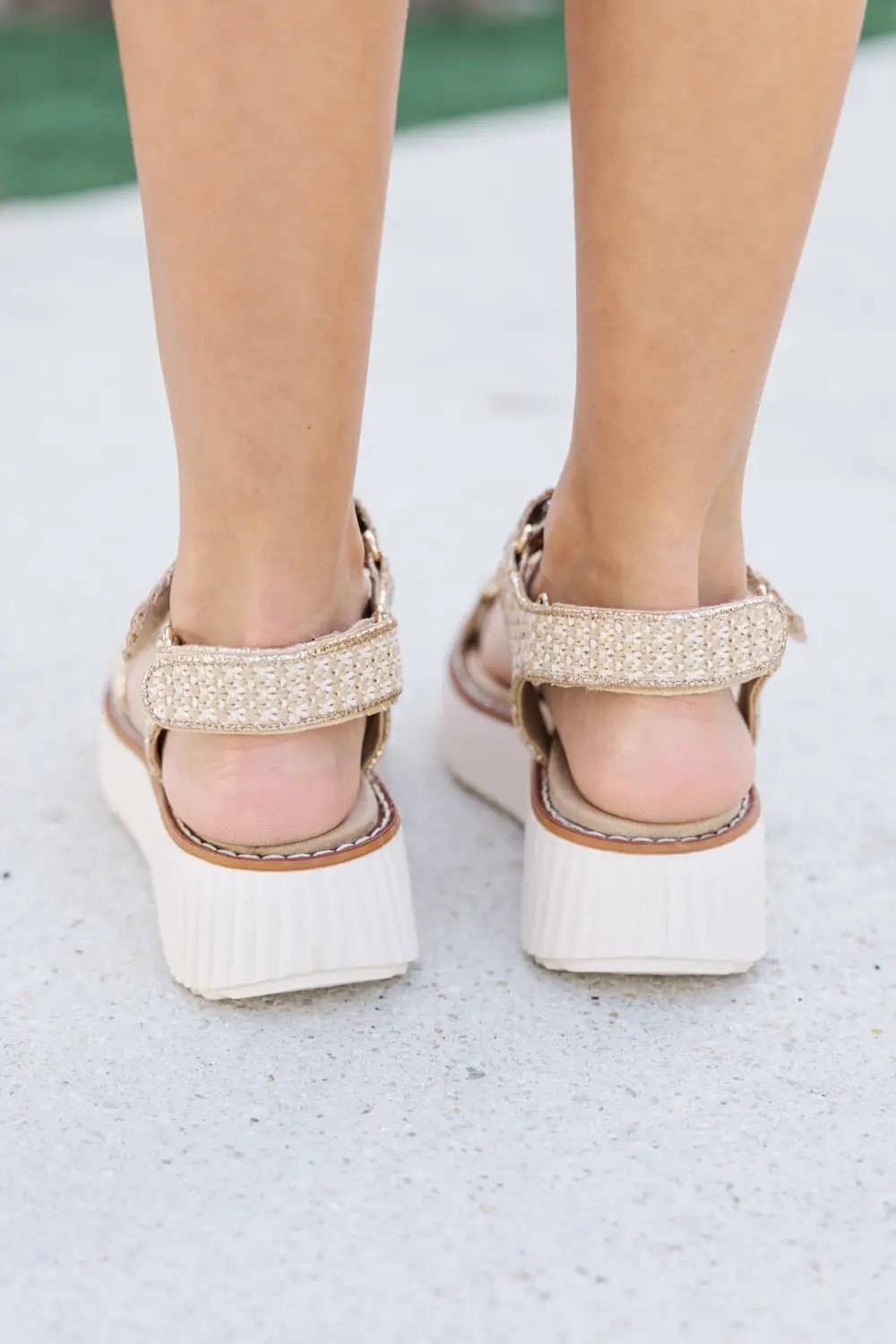 On The Run Gold Platform Sandals