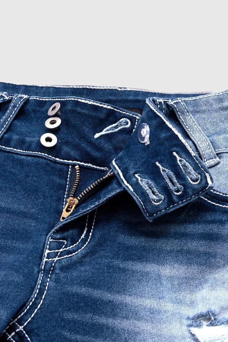 Distressed Low Rise Bootcut Jeans