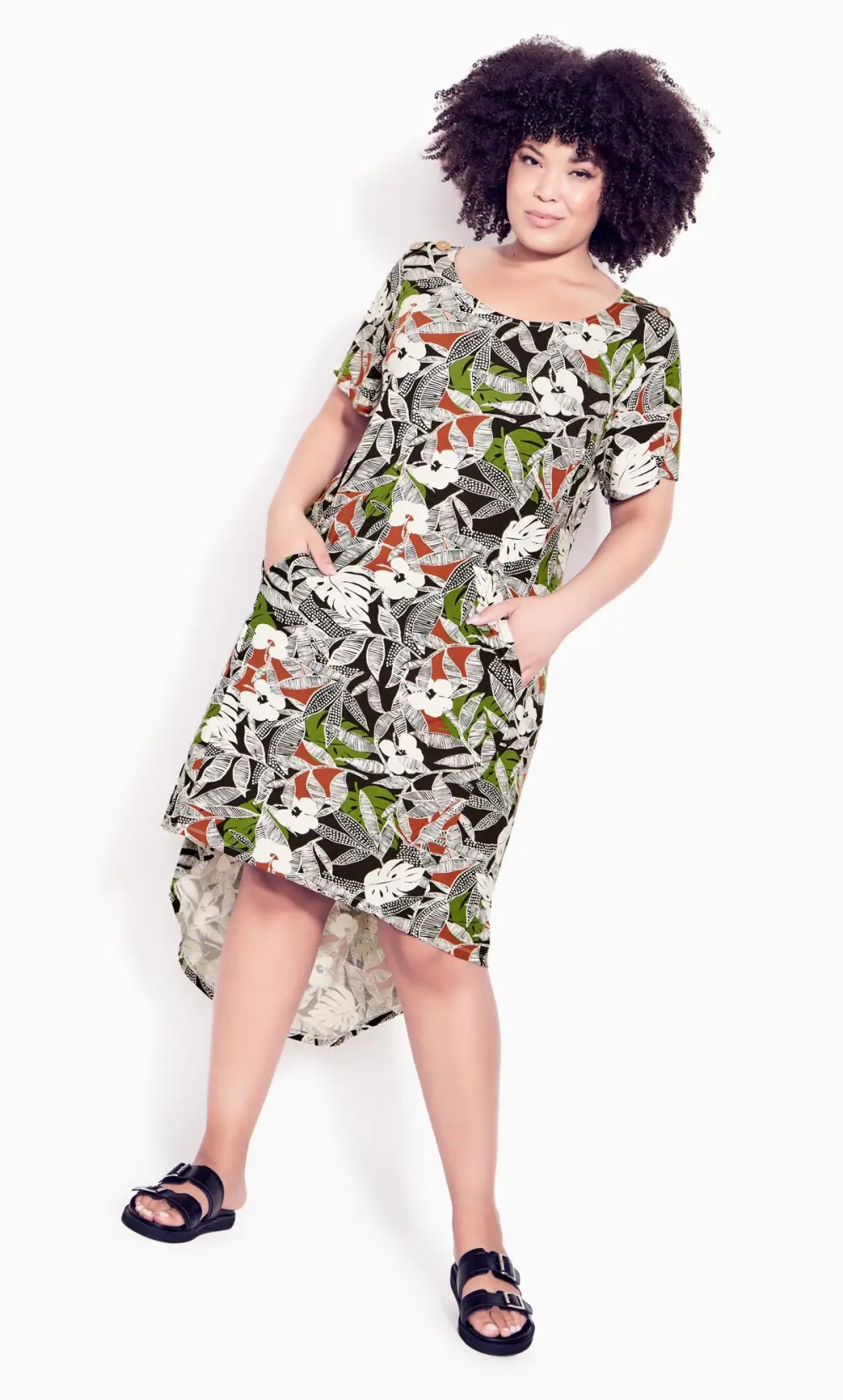 Evans Khaki Callie Print Dress