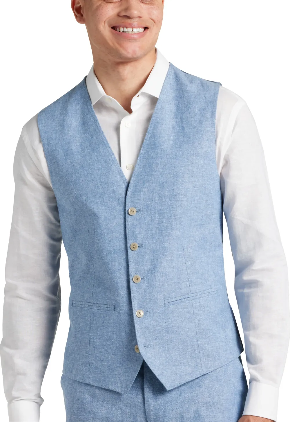 JOE Joseph Abboud Slim Fit Linen Blend Suit Vest