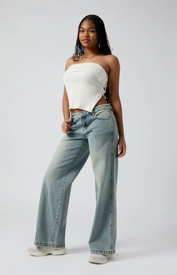 PacSun Casey Tint Low Rise Baggy Jeans Medium Indigo