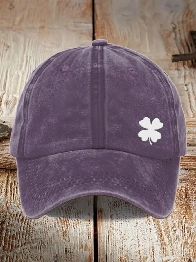 Distressed Washed Cotton St. Patrick Print Hat For Men And Women