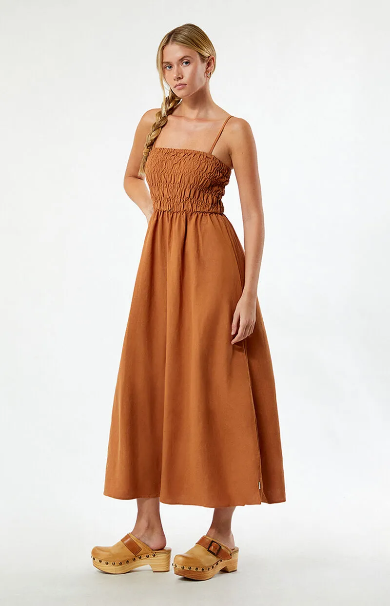 Rhythm Classic Shirred Midi Dress