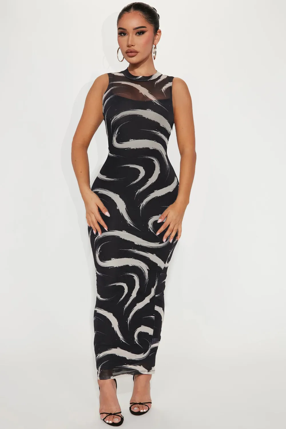 Shea Mesh Maxi Dress - Black