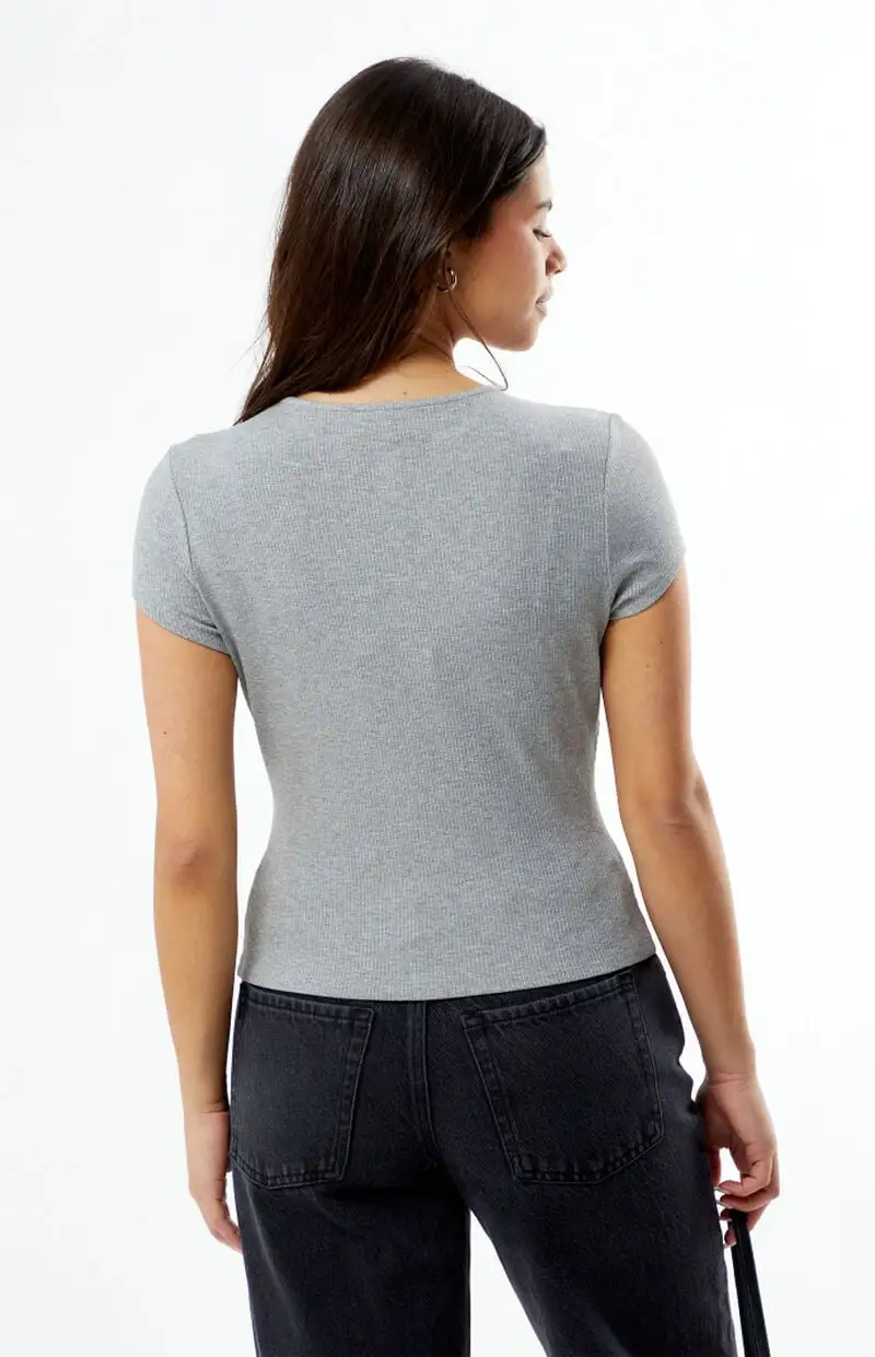 Est. PAC 1980 Parker Ribbed Button Top