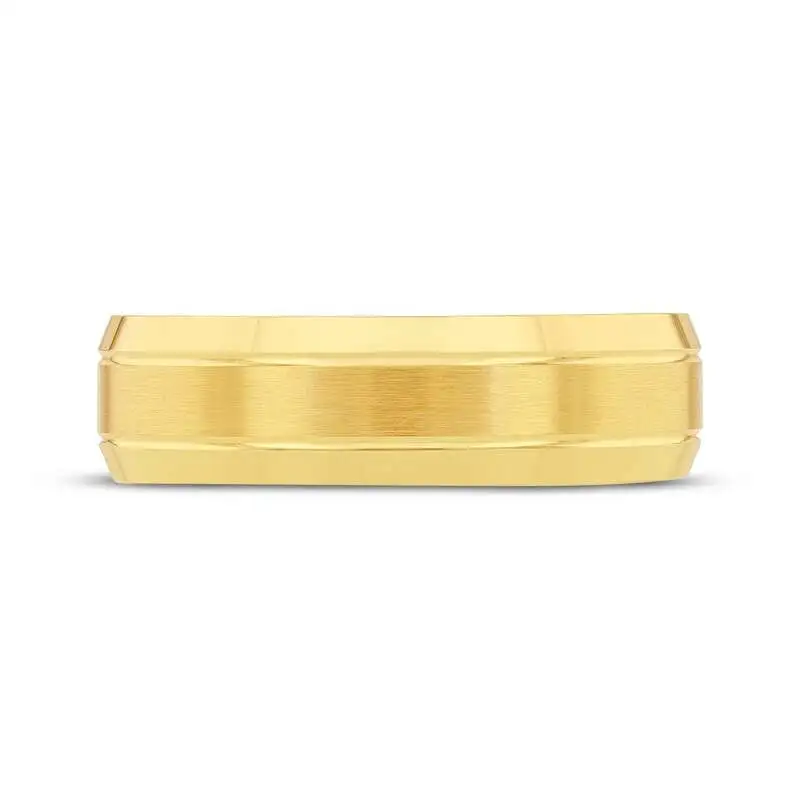 Men's Brushed Wedding Band 10K Yellow Gold