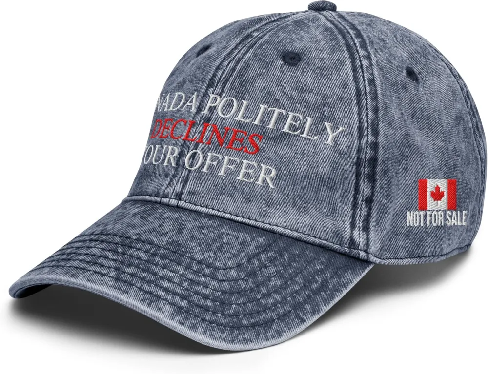 Canada Politely Declines Your Offer Hat, Embroidered Canada is Not for Sale Cap, Vintage Distressed Cotton Twill Dad Hat