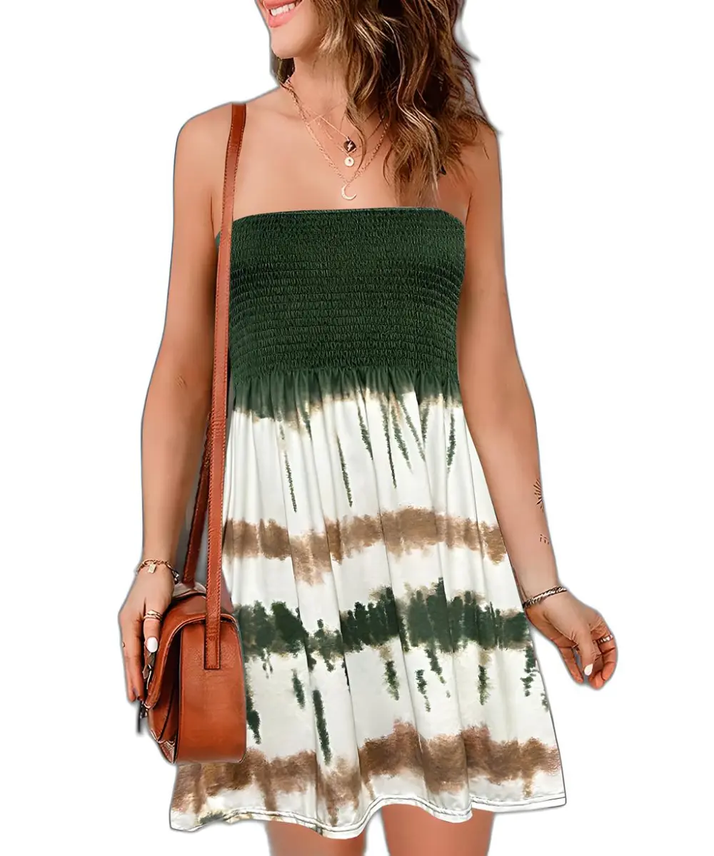 Tie-Dye Off-Shoulder Tube Dress