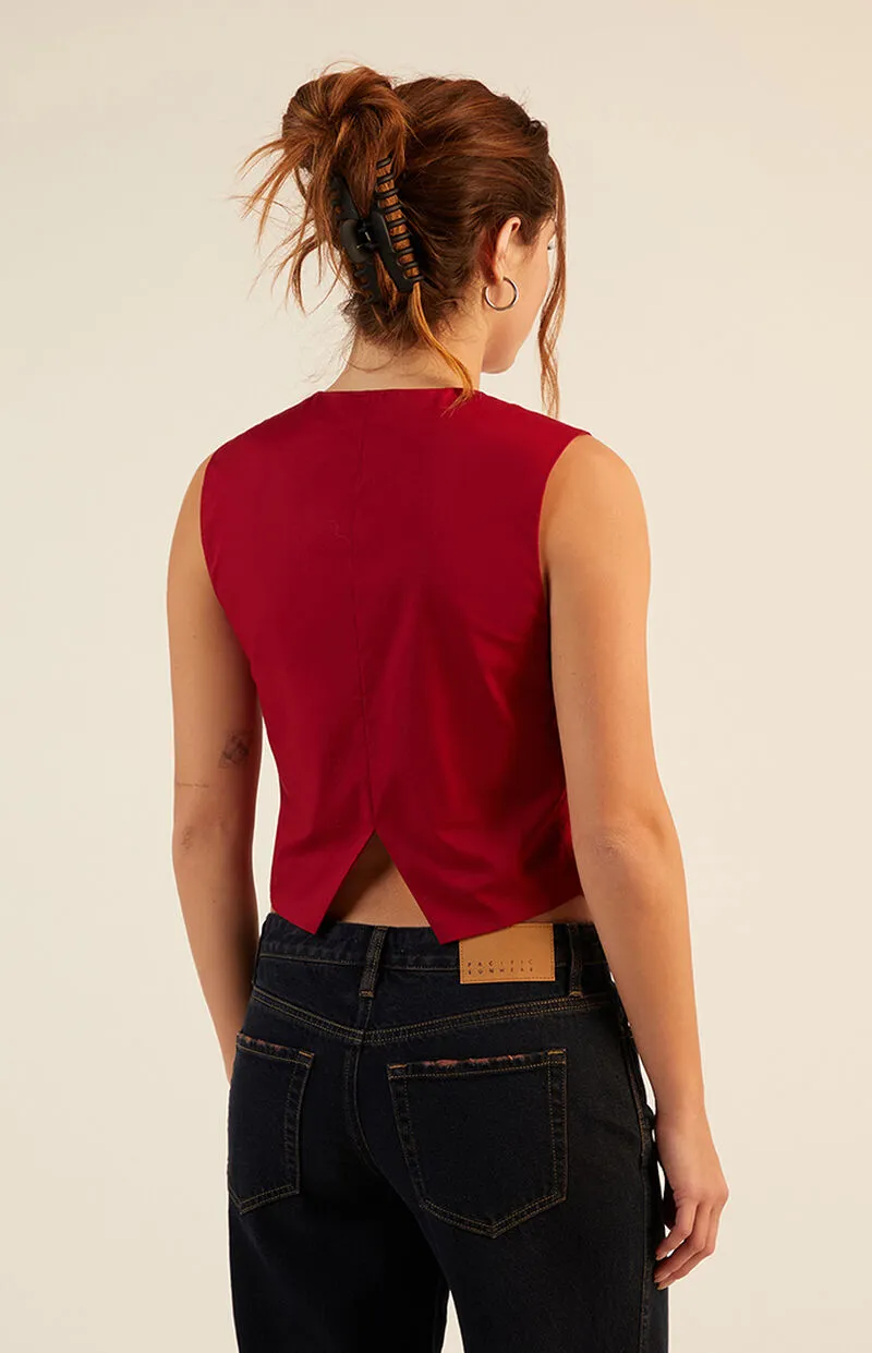 LA Hearts Button Up Asymmetrical Top