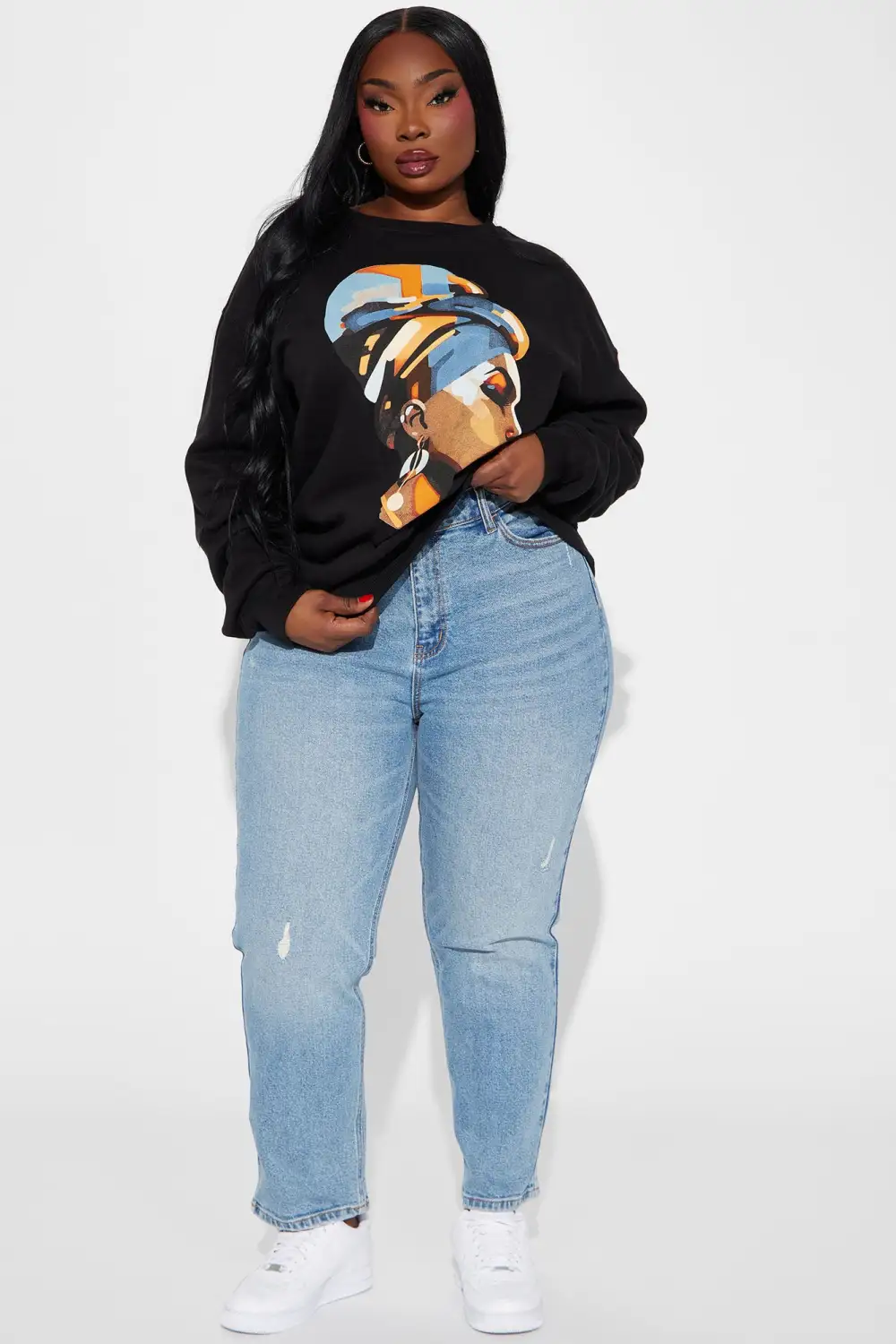 Beautiful Self Crew Neck Sweatshirt - Black