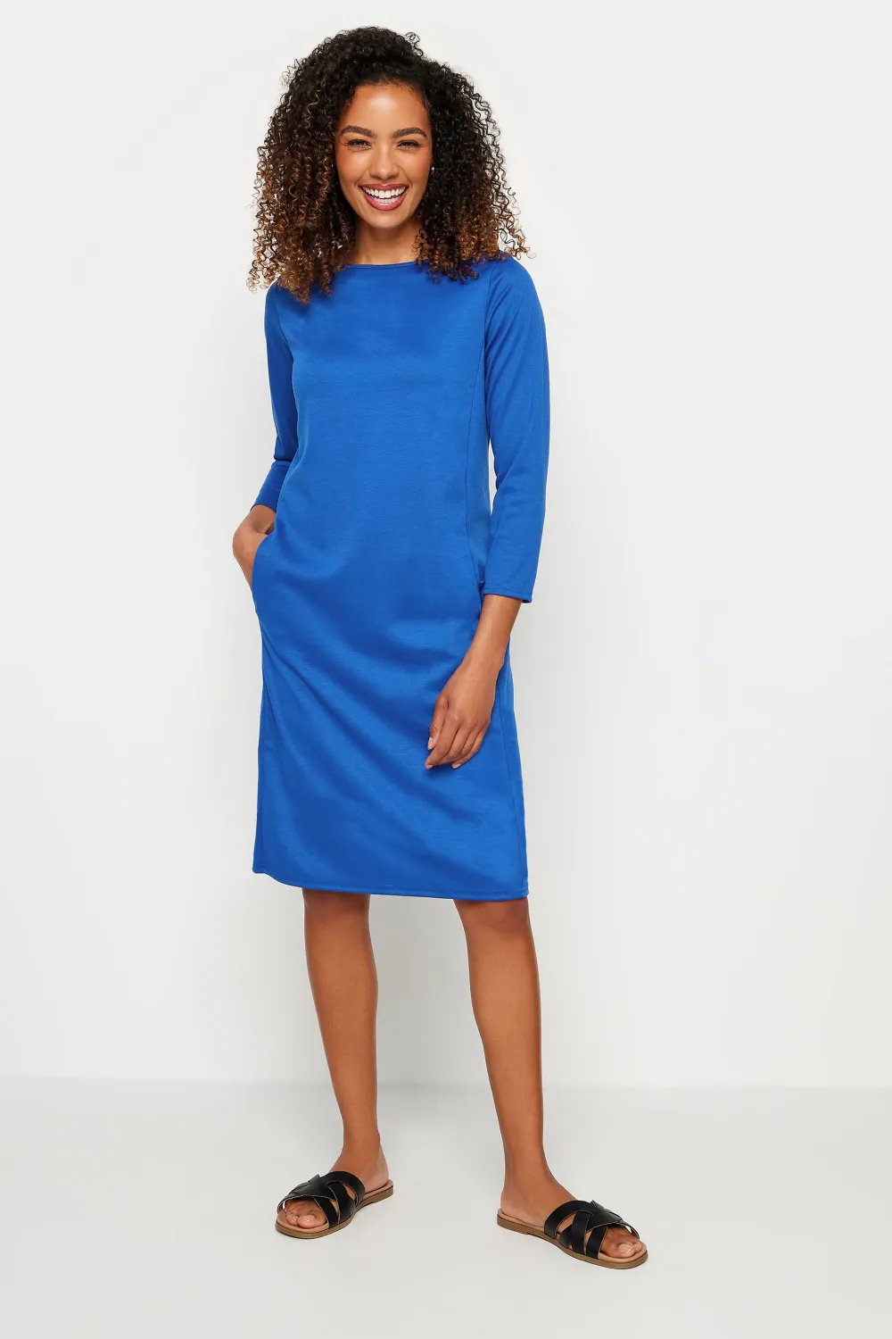 M&Co Cobalt Blue Ponte Swing Dress