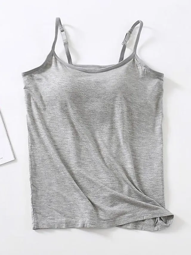 Women's Tank Top Plain Black White Pink Sleeveless Casual Basic U Neck Regular Fit