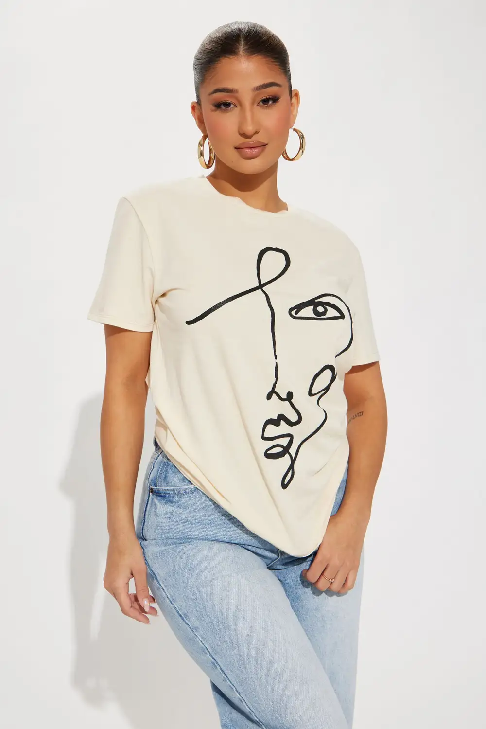 Divine Beauty Graphic Tee - Taupe