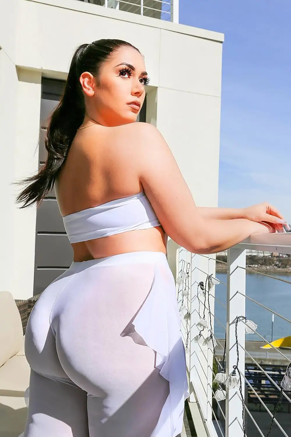 Sunshine See Through Cover Up Pant - White