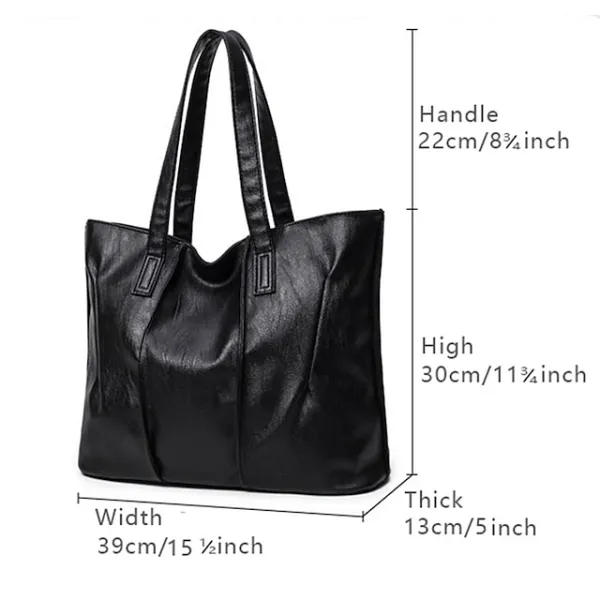 Women's Tote Shoulder Bag Top Handle Bag Shopper Bag PU Leather Shopping Daily Large Capacity Solid Color Black Red Wine Grey