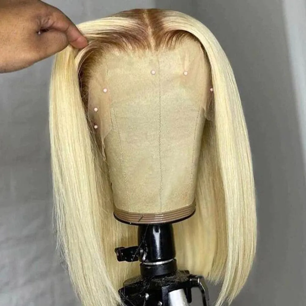 Sterly Hair T4/613 Colored Bob Wig Straight 4x4 13x4 Human Hair Wigs