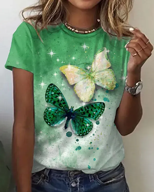 Abstract Butterfly Painting T-shirt