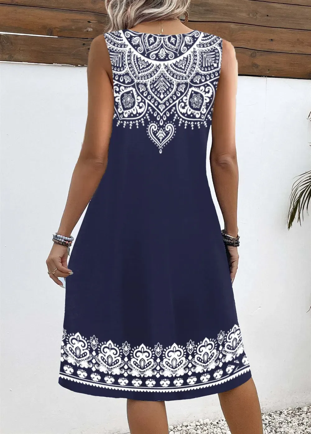 2024 NEW TRENDS Tribal Print A Line Sleeveless Dress