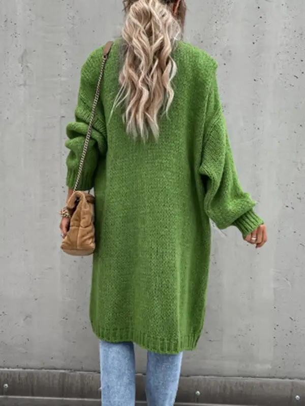 Solid Color Comfy Loose Sweater Cardigan