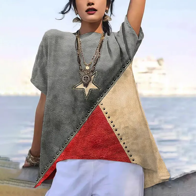 Women's Retro Independence Day Print Casual Shirt