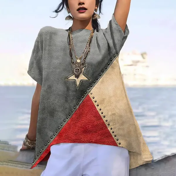 Women's Retro Independence Day Print Casual Shirt