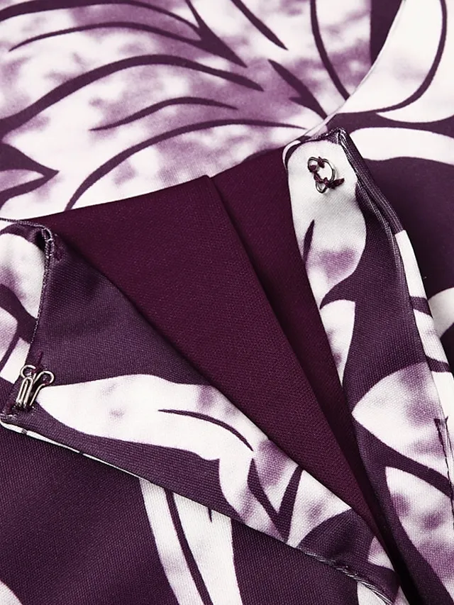 Women‘s Plus Size Curve Dress Set Print Crew Neck Long Sleeve Spring Fall Elegant Maxi long Dress Formal Party Dress