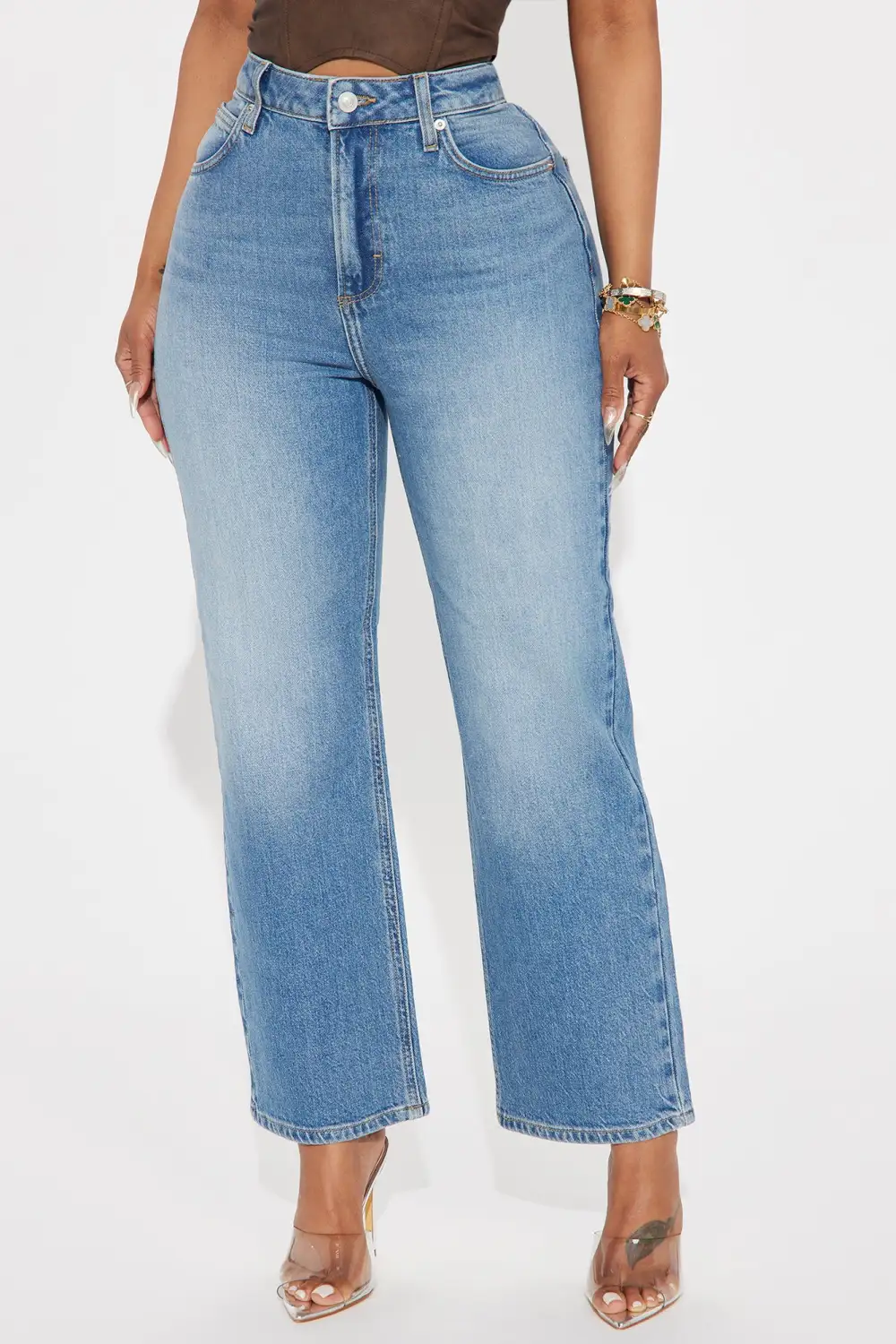 Stuck In Your Head Cropped Straight Leg Jeans - Light Wash