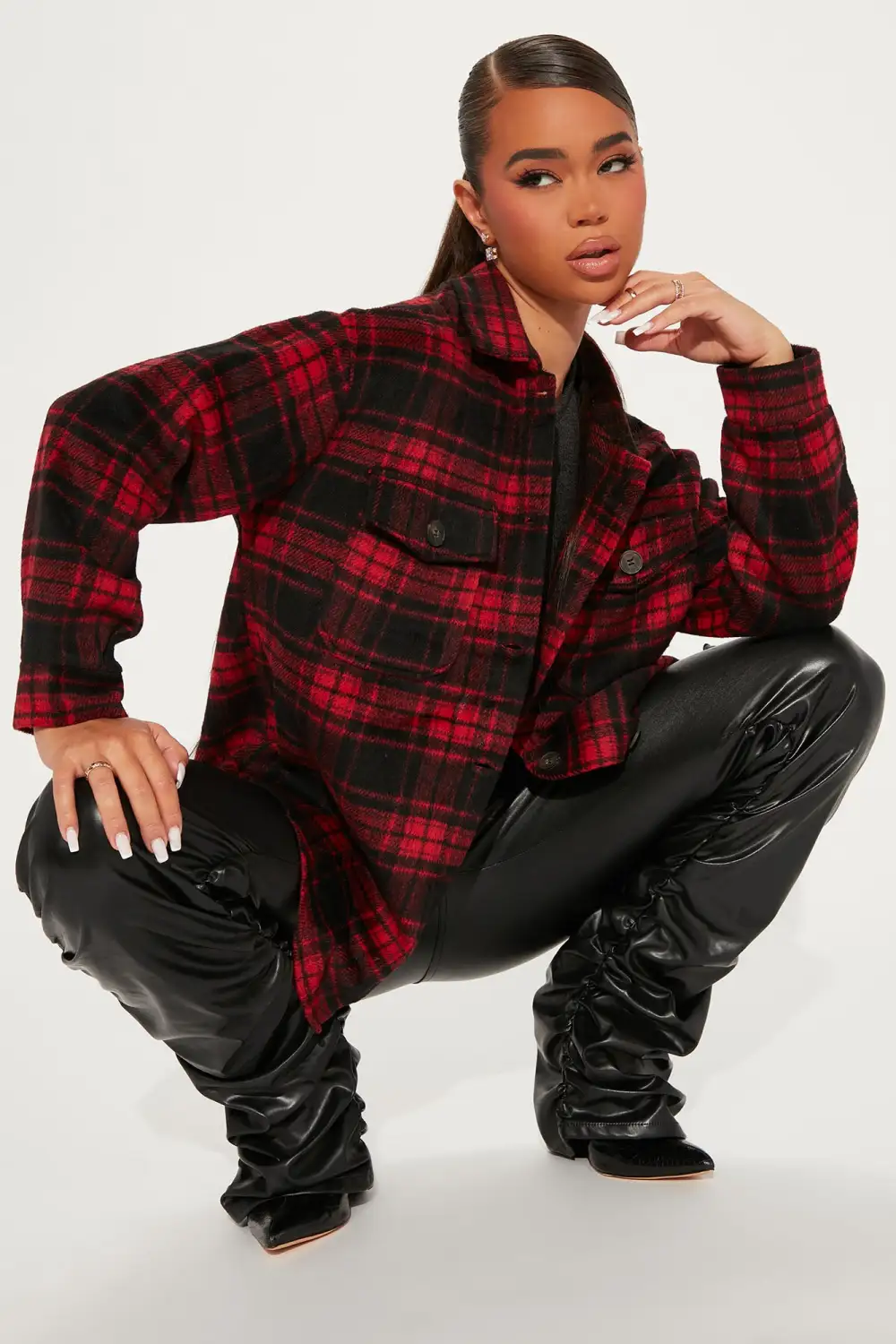 Check Ya Later Flannel Top - Red/combo