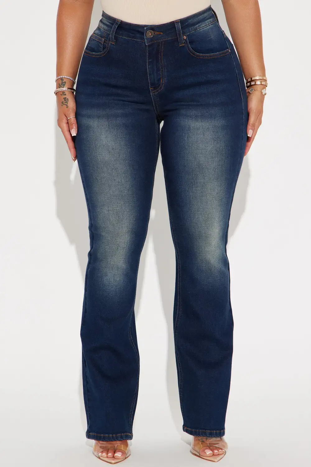 Play By My Rules Stretch Bootcut Jeans - Dark Wash