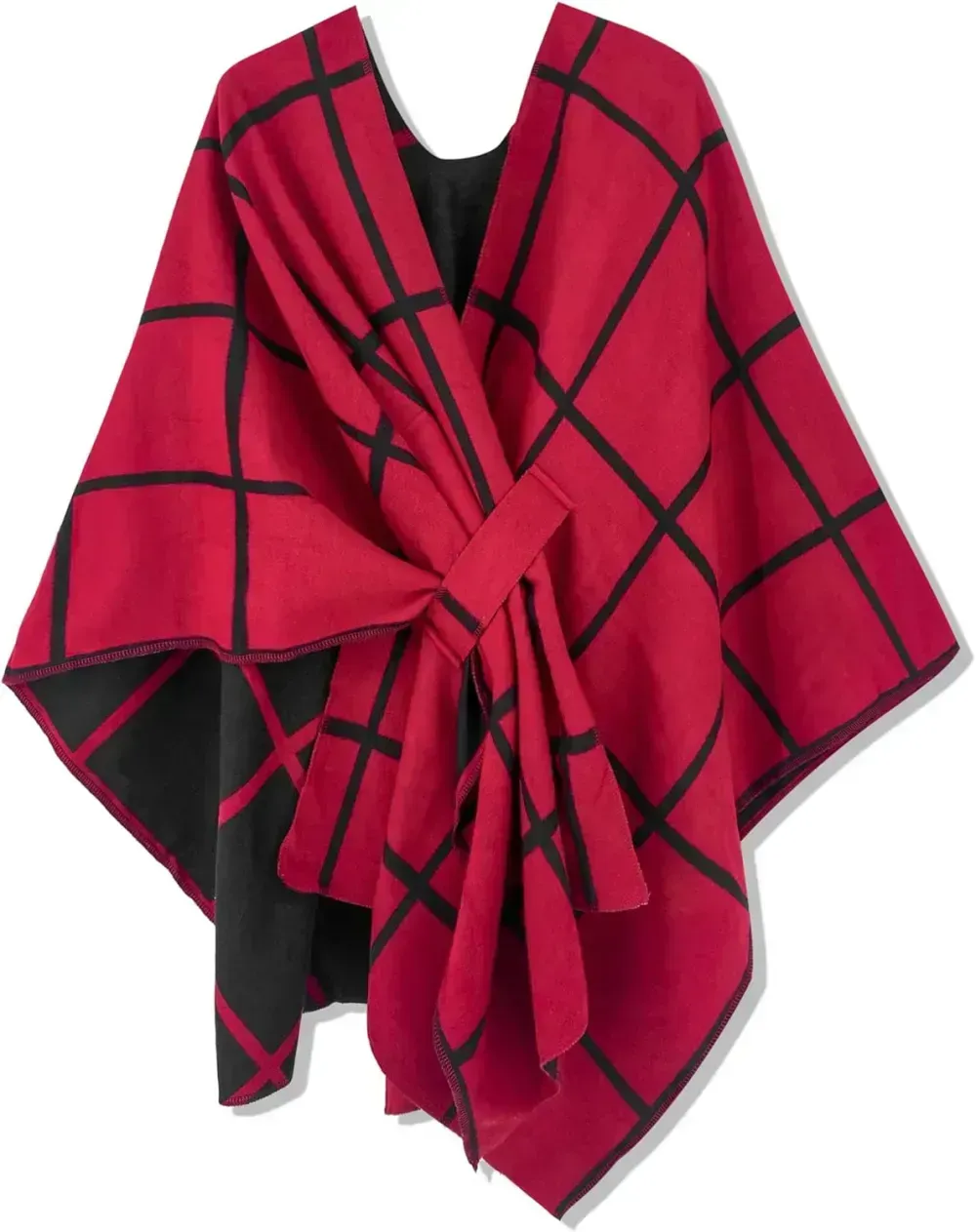 Women's Shawl Wrap Poncho Ruana Cape Open Front Cardigan Shawls for Fall Winter