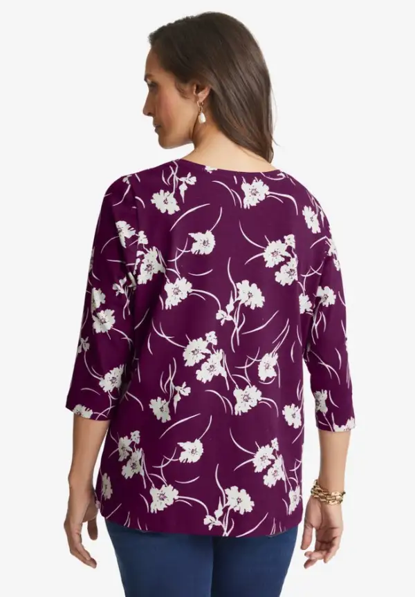 Stretch Cotton V-Neck Tee