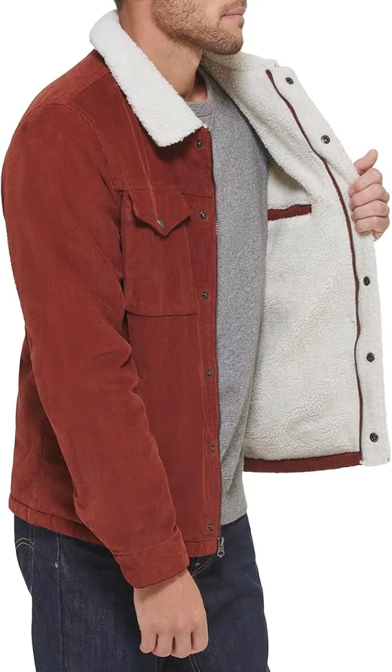 Men's Corduroy Sherpa Lined Trucker Jacket