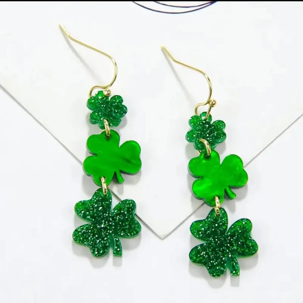 St. Patrick's Day Leaf Earrings