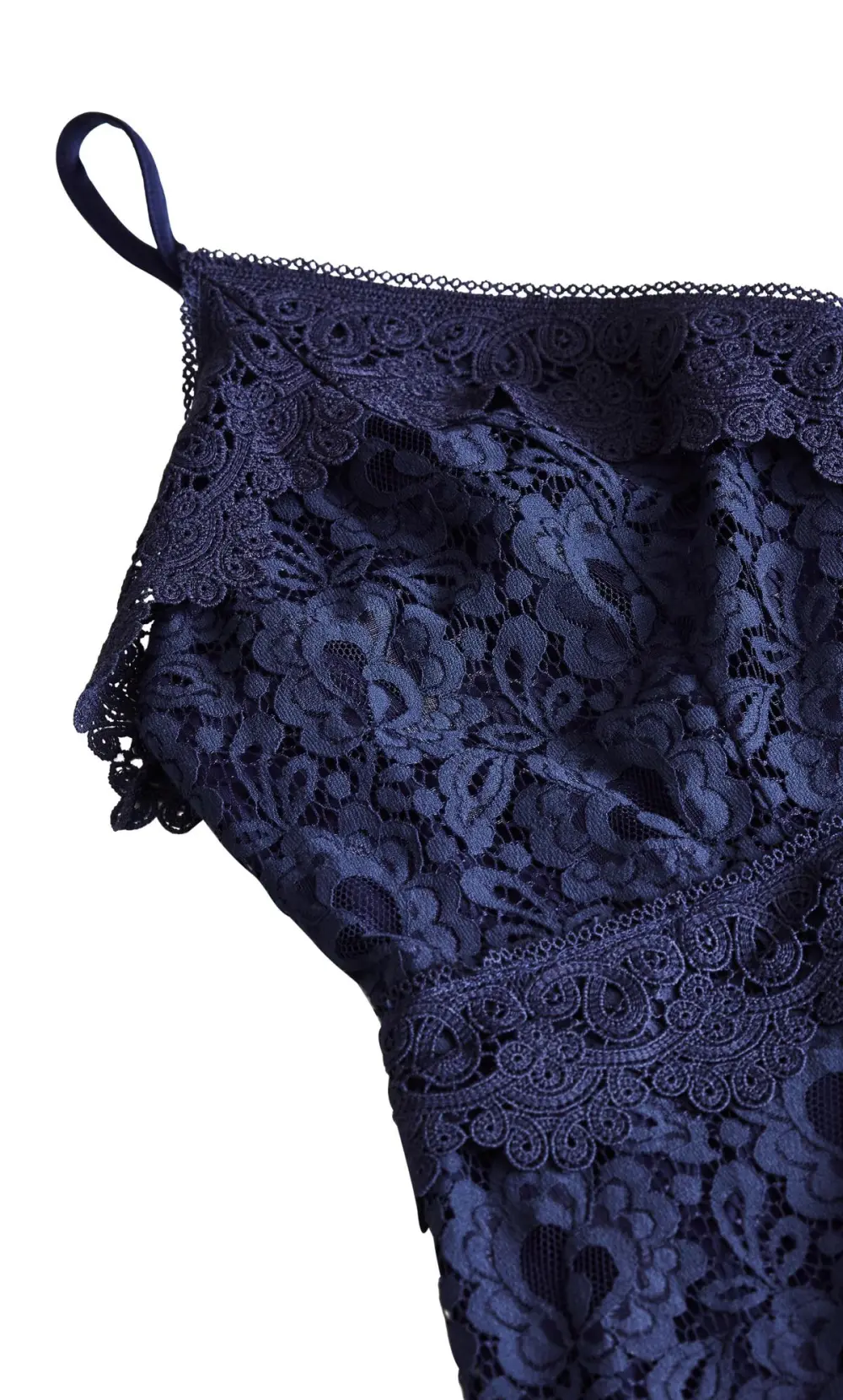 Evans Navy Blue V-Neck Lace Midi Dress