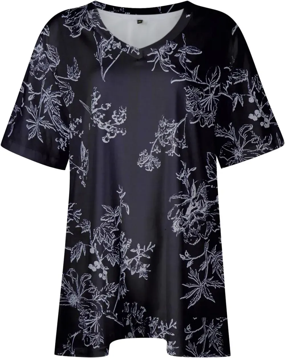 Plus Size Tops for Women Dressy Short Sleeve V Neck Shirts for Women Summer Tops for Women 2024 Floral Print Top