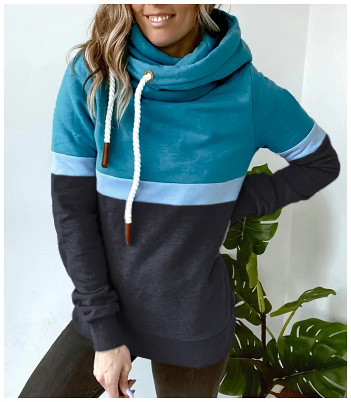 Cowl Neck Floral Loosen Sweatshirts